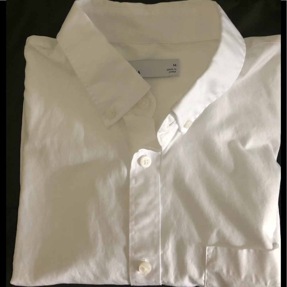 Grana Classic Slim Shirt; Chinese Poplin; White M